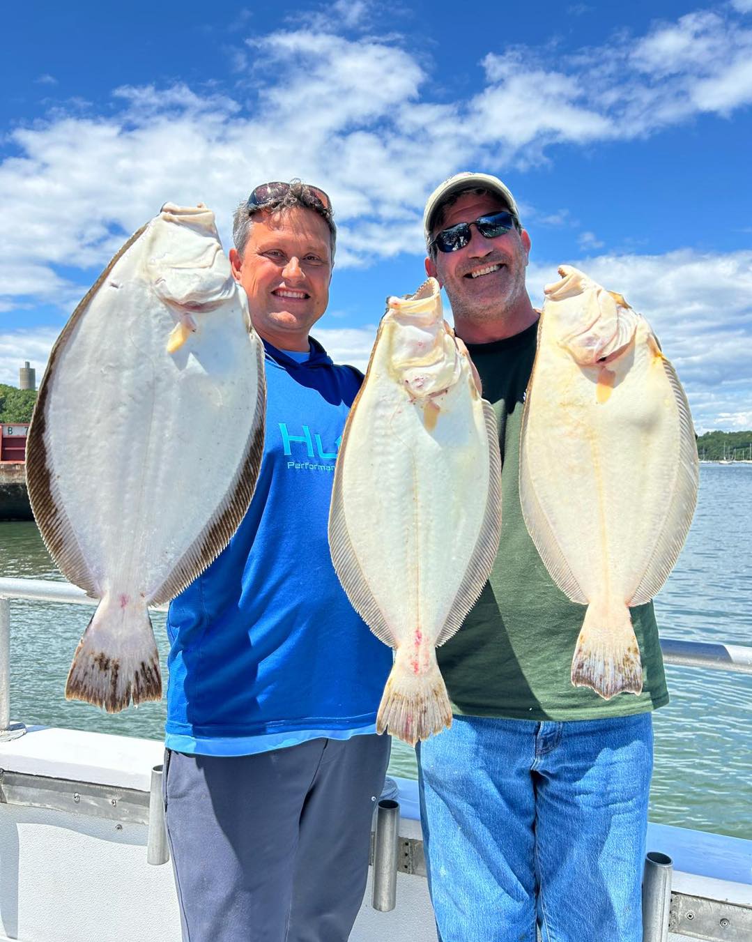 Two anglers with big fluke catches on Long Island Sound fishing trip